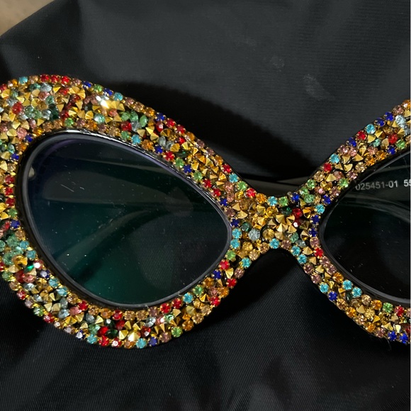 ✨ Multicolor Rhinestone Cat-Eye Glasses (RX) - Picture 2 of 3